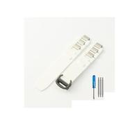 TVKSIPAR Silica Gel Watch Strap With Black And White Convex 20 * 10 Mm Waterproof Watch Strap Fit For Cartier Watch Band(White-Black-Z4)