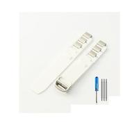 TVKSIPAR Silica Gel Watch Strap With Black And White Convex 20 * 10 Mm Waterproof Watch Strap Fit For Cartier Watch Band(White-Steel-Z4)