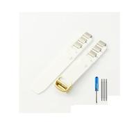 TVKSIPAR Silica Gel Watch Strap With Black And White Convex 20 * 10 Mm Waterproof Watch Strap Fit For Cartier Watch Band(White-Golden-Z4)