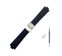 TVKSIPAR Silicone Rubber Watchband Fit For Oris Aquis 7330 7740 Watch Band 22x12mm 24x11mm 24x12mm Convex Strap Waterproof Wristband Black(24mm-12mm)