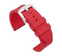 TVKSIPAR Silicone Watch Band 18mm 19mm 20mm 21mm 22mm Men's Sports Watrproof Strap For Rolex For Seiko Watch Replacement Watchband(Red-silver buckle,20mm)