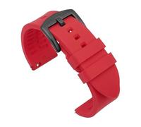 TVKSIPAR Silicone Watch Band 18mm 19mm 20mm 21mm 22mm Men's Sports Watrproof Strap For Rolex For Seiko Watch Replacement Watchband(Red-black buckle,22mm)