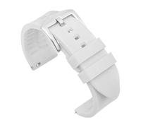TVKSIPAR Silicone Watch Band 18mm 19mm 20mm 21mm 22mm Men's Sports Watrproof Strap For Rolex For Seiko Watch Replacement Watchband(White-silver buckle,19mm)