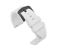 TVKSIPAR Silicone Watch Band 18mm Men's Sports Watrproof Strap Fit For Rolex Fit For Seiko Watch Replacement Watchband(White-black buckle)