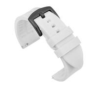 TVKSIPAR Silicone Watch Band 19mm 20mm 21mm 22mm 24mm Men's Sports Watrproof Strap Fit For Rolex Fit For Seiko Watch Replacement Watchband(White-black buckle,20mm)