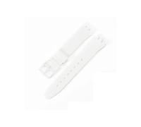 TVKSIPAR Silicone Watch Strap Fit For Swatch Waterproof Sweat-Proof Soft Comfortable Multi-Color Rubber Men's Women's Watchband 17mm 19mm(White,17mm)