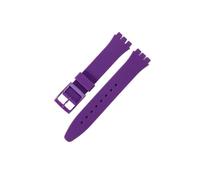 TVKSIPAR Silicone Watch Strap Fit For Swatch Waterproof Sweat-Proof Soft Comfortable Multi-Color Rubber Men's Women's Watchband 17mm 19mm(Purple,17mm)