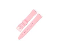 TVKSIPAR Silicone Watch Strap Fit For Swatch Waterproof Sweat-Proof Soft Comfortable Multi-Color Rubber Men's Women's Watchband 17mm 19mm(Pink,19mm)