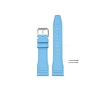TVKSIPAR Soft Rubber Silicone Watch Strap 20mm 21mm 22mm Fit For IWC For Pilot's Band Quick Release Men Women Sport Waterproof Belt Bracelet(Light Blue,22mm)