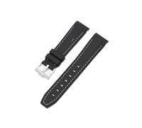 TVKSIPAR Strap Fit For Rolex Black Green Fit For Water Ghost 20mm 22mm Men Diving Curved End Rubber Silicone Watch Band Fit For Omega X Fit For Swatch Fit For MoonSwatch(White line,22mm)