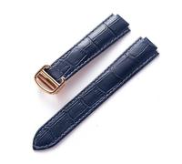 TVKSIPAR Suitable For Cartier Blue Balloon Convex Interface Folding Buckle 14mm 16mm 18mm 20mm 22mm Leather Watch Strap Accessories(Royal blue rose,20x12mm)