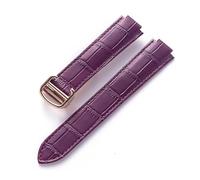 TVKSIPAR Suitable For Cartier Blue Balloon Convex Interface Folding Buckle 14mm 16mm 18mm 20mm 22mm Leather Watch Strap Accessories(Purple rose buckle,18x11mm)