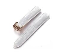 TVKSIPAR Suitable For Cartier Blue Balloon Convex Interface Folding Buckle 14mm 16mm 18mm 20mm 22mm Leather Watch Strap Accessories(White rose buckle,20x12mm)