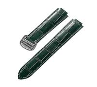 TVKSIPAR Suitable For Cartier Blue Balloon Convex Interface Folding Buckle 14mm 16mm 18mm 20mm 22mm Leather Watch Strap Accessories(Green,14x8mm)