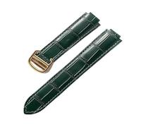 TVKSIPAR Suitable For Cartier Blue Balloon Convex Interface Folding Buckle 14mm 16mm 18mm 20mm 22mm Leather Watch Strap Accessories(Green gold buckle,18x11mm)