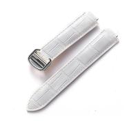 TVKSIPAR Suitable For Cartier Blue Balloon Convex Interface Folding Buckle 14mm 16mm 18mm 20mm 22mm Leather Watch Strap Accessories(WHITE,18x11mm)