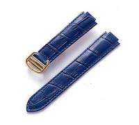 TVKSIPAR Suitable For Cartier Blue Balloon Convex Interface Folding Buckle 14mm 16mm 18mm 20mm 22mm Leather Watch Strap Accessories(Blue gold buckle,18x11mm)
