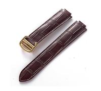 TVKSIPAR Suitable For Cartier Blue Balloon Convex Interface Folding Buckle 14mm 16mm 18mm 20mm 22mm Leather Watch Strap Accessories(Brown gold buckle,18x11mm)