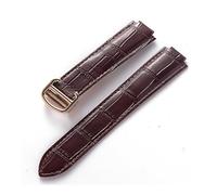 TVKSIPAR Suitable For Cartier Blue Balloon Convex Interface Folding Buckle 14mm 16mm 18mm 20mm 22mm Leather Watch Strap Accessories(Brown rose buckle,20x12mm)