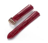 TVKSIPAR Suitable For Cartier Blue Balloon Convex Interface Folding Buckle 14mm 16mm 18mm 20mm 22mm Leather Watch Strap Accessories(Red rose buckle,14x8mm)
