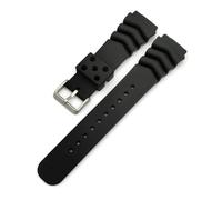 TVKSIPAR Universal Diver Watch Band Fit For Seiko 18mm 20mm 22mm Silicone Rubber Waterproof Sport Strap Watchband Accessories Men Blue Green(Black,20mm)