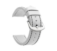 TVKSIPAR Watch Band Strap Sport Vintage Leather Watchband Stainless Steel Buckle Watch Accessories 18mm 20mm 22mm 24mm(White Black Silver)