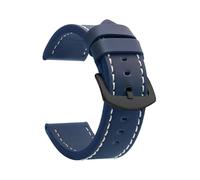 TVKSIPAR Watch Band Strap Sport Vintage Leather Watchband Stainless Steel Buckle Watch Accessories 18mm 20mm 22mm 24mm(Blue White Black)