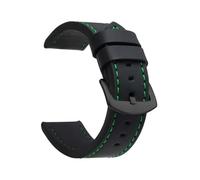 TVKSIPAR Watch Band Strap Sport Vintage Leather Watchband Stainless Steel Buckle Watch Accessories 18mm 20mm 22mm 24mm(Black Green Black)