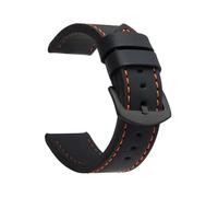 TVKSIPAR Watch Band Strap Sport Vintage Leather Watchband Stainless Steel Buckle Watch Accessories 18mm 20mm 22mm 24mm(Black Orange Black)