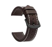TVKSIPAR Watch Band Strap Sport Vintage Leather Watchband Stainless Steel Buckle Watch Accessories 18mm 20mm 22mm 24mm(Dark Brown White B)