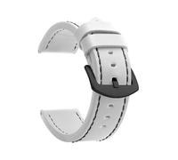 TVKSIPAR Watch Band Strap Sport Vintage Leather Watchband Stainless Steel Buckle Watch Accessories 18mm 20mm 22mm 24mm(White Black Black)
