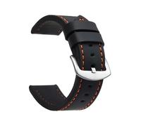 TVKSIPAR Watch Band Strap Sport Vintage Leather Watchband Stainless Steel Buckle Watch Accessories 18mm 20mm 22mm 24mm(Black Orange Silver)