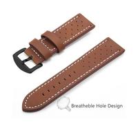 TVKSIPAR Watch Band Strap Sport Vintage Leather Watchband Stainless Steel Buckle Watch Accessories 18mm 20mm 22mm 24mm(Brown White Black H)