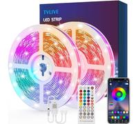 TVLIVE LED Strip Lights 15M Music Sync Color Changing RGB LED Strip, Sensitive Built-in Mic