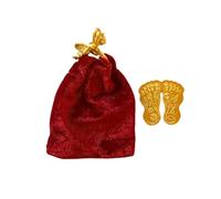 TVM DreamAds Pure Golden Laxmi Maa Charan Paduka (Feet) for Diwali Puja/Pooja/Aarti/Mandir/Temple Spiritual Workship Wealth and Luck, Perfect for Diwali Gift I Color: Golden, Size:5X5X1 Cm