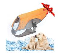TVMALL Dog Cooling Vest Breathable Mesh Dog Jacket Summer Cool and Comfortable Dog Coat Adjustable With Reflective Strip Pet Clothes Suitable for Large Medium and Small Dogs (Orange,XL)