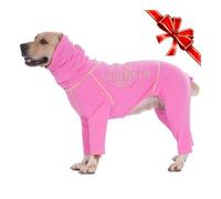 TVMALL Dog Recovery Suit Soft Long Sleeve Dog Bodysuit After Surgery With Zip, Pink, M