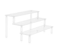 TVNYOUJIA Acrylic Riser, 3 Tier Clear Display Stand Retail Risers, Acrylic Shelves for Figures Cupcake Dessert Perfume Stand Organizer(11.8", 1 Pcs)