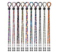 Tvoip 10Pcs Portable Ethnic Pattern Neck Buckle Lanyard Hanging String Neck Strap Hat Chin Cord Glasses Masks with Adjustable Cord Fastener,Unisex Removable Sun Hat Chin Strap, Mix, XL/XXL