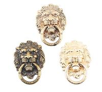 Tvoip 3Pcs Phone Holder Metal Lion Mobile Phone Ring Stand Universal Desktop Bracket Plating Retro Style Lion Head Finger Holder Buckle