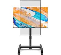 TVON Height Adjustable Corner TV Stand on Wheels for 13-50 Inch TVs, Max. VESA 200x200mm, up to 20kg, Black
