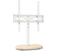 TVON Universal TV Stand for 26-55 inch TVs, Height Adjustable Swivel Table Top TV Stand with Round Base, White Oak TV Pedestal, Holds up to 40kg, Max VESA 400x400mm
