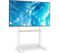 TVON Universal TV Stand TV Floor Stand with Shelf for 60-86 Inch LED LCD TVs,Height Adjustable Tall TV Mount Stand Portable TV Stand with Bracket Max.VESA 800x600 mm,up to 86 kg，white