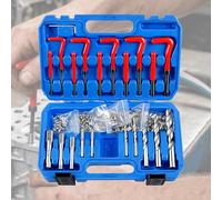 TVOOD 131Pcs Metric Thread Repair Kit: HSS Drill Thread Insert Repair Tool Metric M5 M6 M8 M10 M12 Stainless Steel Tap Drill for Engine Repair and Other Automotive Applications