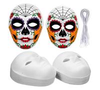 TVOOD DIY Plain White Mask 36Pcs: 2 Sizes Masks to Decorate Blank Paper Masks with Adjustable Elastic Band for Cosplay Carnival Halloween Dance Party Women Men