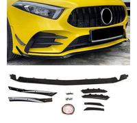 TVP Trade Vehicle Parts.co.uk Compatible With AMG A45 Front Bumper Splitter Aero Kit Front Canards Gloss Mercedes A Class W177