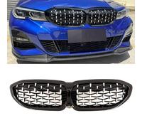 TVP Trade Vehicle Parts.co.uk Compatible With Front Kidney Grille Diamond Style Gloss Black Silver Fits BMW 3 Series G20 G21