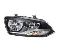 TVP Trade Vehicle Parts.co.uk Compatible With Headlight Headlamp Black & Chrome Twin Reflector Type Right Side O/S Polo 2009-2014