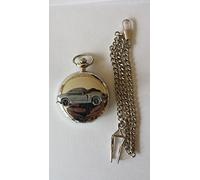 TVR Cerbera ref277 pewter effect emblem polished silver case mens GIFT quartz pocket watch fob made in sheffield