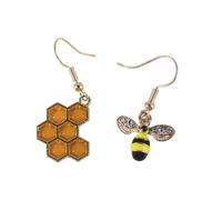 TVSVKWE 1 Pair of Bee Honeycomb Earrings, Fun Earrings, Rhinestone Earrings, Cute Cartoon Earrings, Creative Pendant Earrings.